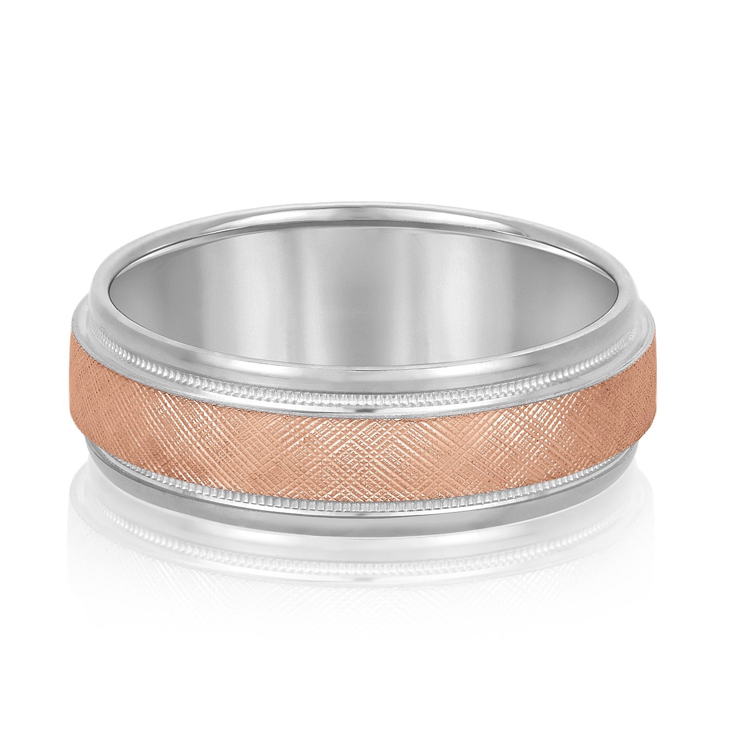 Men's Band With Florentine Finish And Milgrain Accents-VIRABYANI